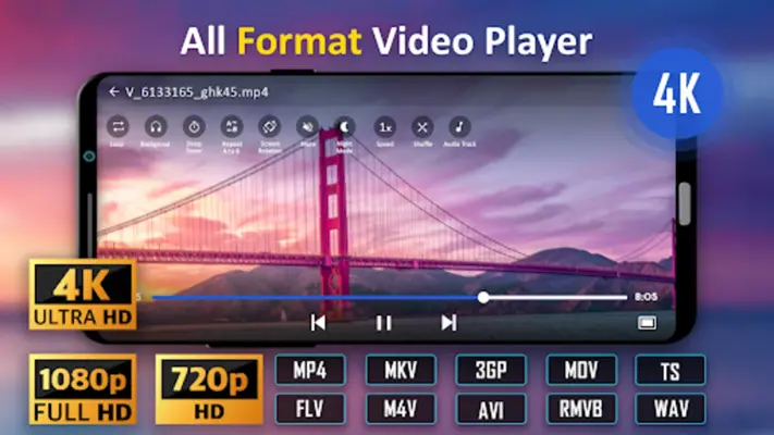 HD video player all formats android App screenshot 1